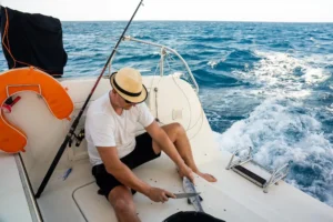 man in a fishing chart experience in fort lauderdale